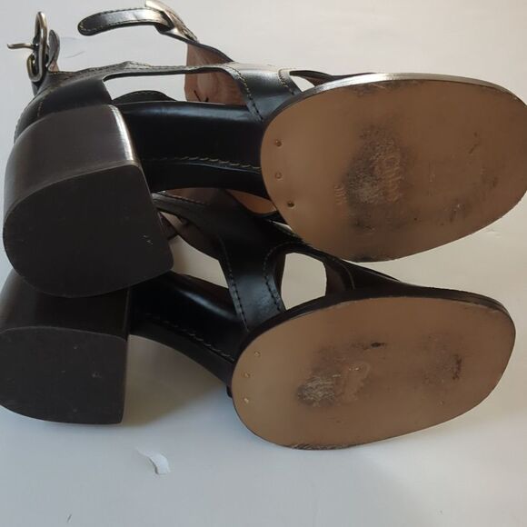 Chloé Black Gaile Leather Sandals Cut Out - Picture 11 of 12